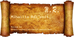 Mihailla Rápolt névjegykártya